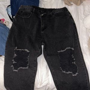 Shein black ripped jeans